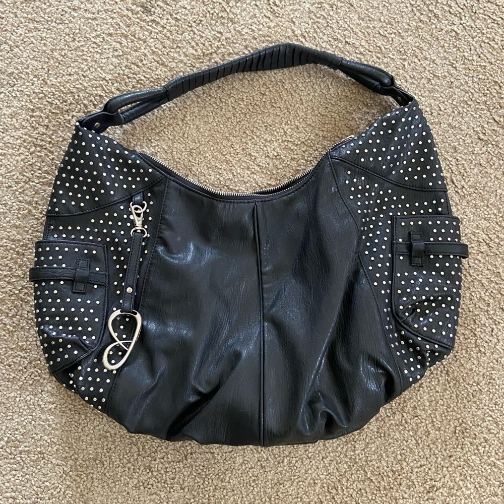 Jessica Simpson Black Studded Hobo Bag